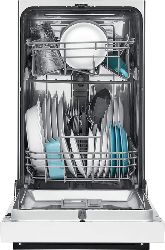Honeywell 18-inch dishwasher with removable cutlery basket, white finish