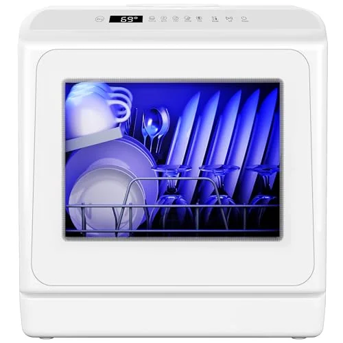 EUHOMY countertop dishwasher with dedicated cutlery holder in the lower rack