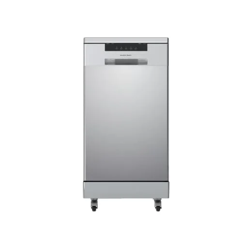 Hamilton Beach portable dishwasher in stainless steel and platinum finish