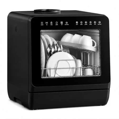 BEADSTER countertop dishwasher with water softener, black
